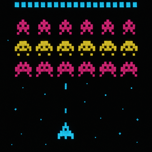 Pixel art arcade screen